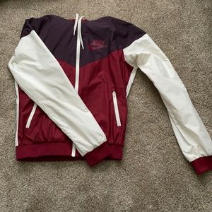 Burgundy Nike windbreaker